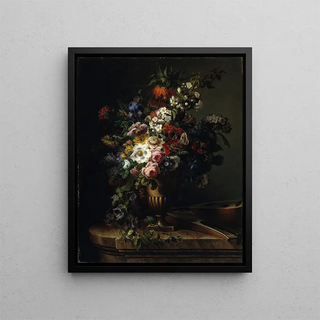 Vase with flowers - Francisco Lacoma y Fontanet — framed artwork on a wall