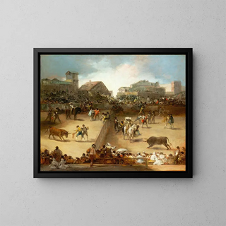 Corrida dans un anneau divisé - Francisco de Goya — framed artwork on a wall