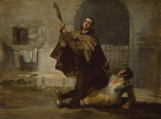 The brother Pedro strikes El Maragato with the rifle butt - Francisco de Goya — artwork view