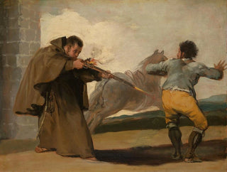 The brother Pedro shoots at El Maragato while his horse runs away - Francisco de Goya — artwork view