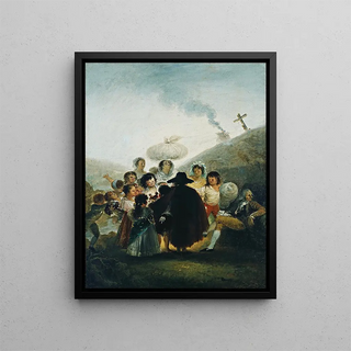 The Puppet Merchant - Francisco de Goya — framed artwork on a wall