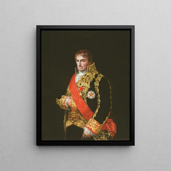 Portrait of General José Manuel Romero - Francisco de Goya — framed artwork on a wall