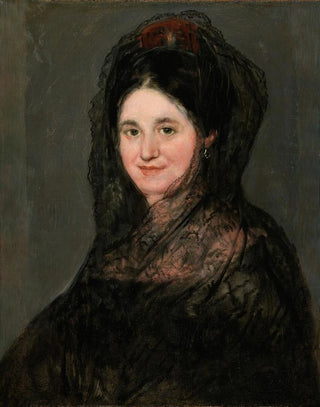 Portrait of a lady with a black mantilla - Francisco de Goya — artwork view