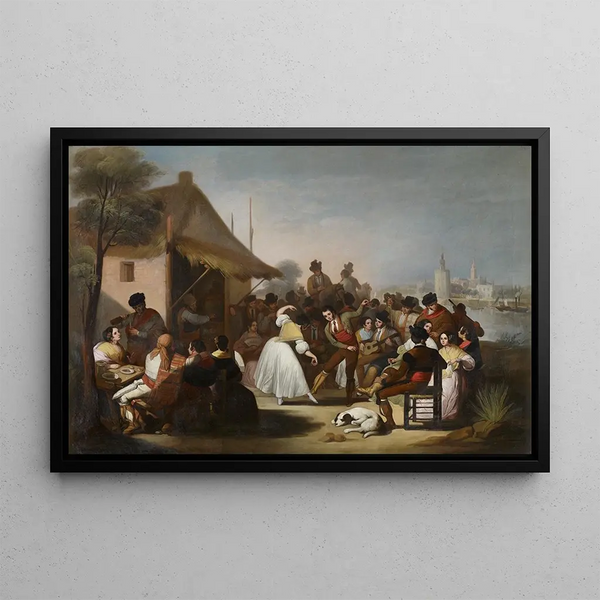 A dance in Triana - Francisco de Paula Escribano Lin — framed artwork on a wall
