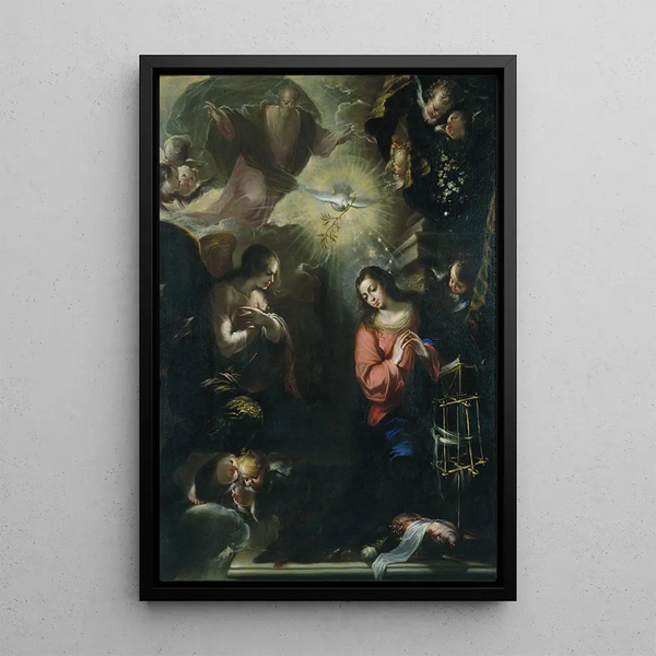 Annunciation - Francisco de Solís — framed artwork on a wall