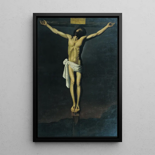 Christ crucified - Francisco de Zurbarán — framed artwork on a wall