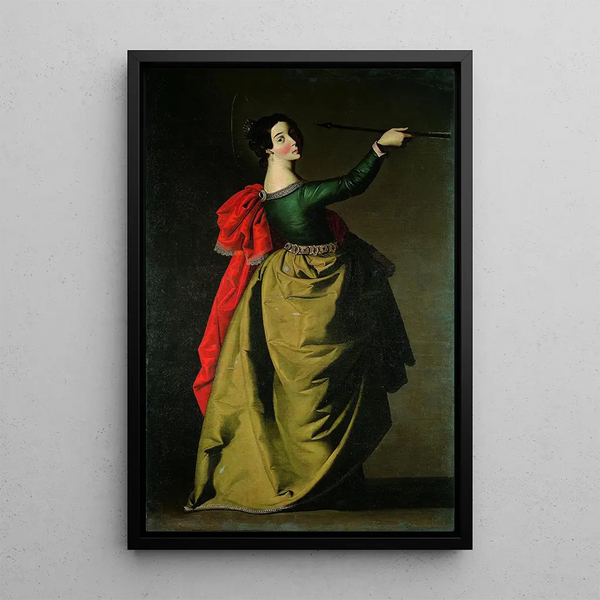 Sainte Ursule - Francisco de Zurbarán — framed artwork on a wall