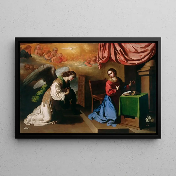 L'Annonciation - Francisco de Zurbarán — framed artwork on a wall