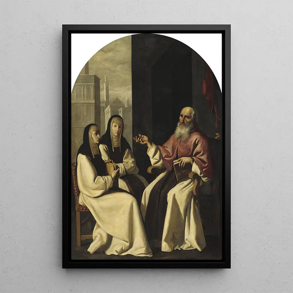 Saint Jérôme avec Sainte Paule et Sainte Eustochium - Francisco de Zurbarán et Atelier — framed artwork on a wall