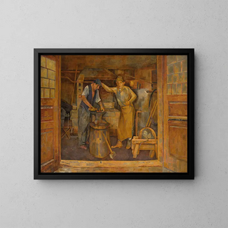 In a forge - Franciszek Bartoszek — framed artwork on a wall