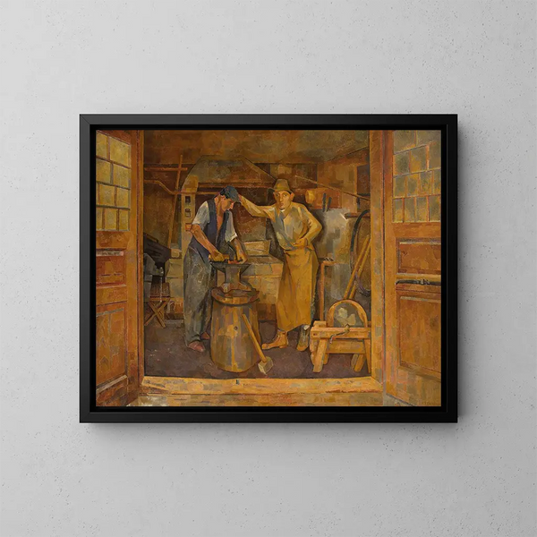 In a forge - Franciszek Bartoszek — framed artwork on a wall
