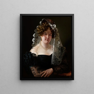 Portrait painting of Julia Wieman née Czaban - Franciszek Jan Pfanhauser — framed artwork on a wall