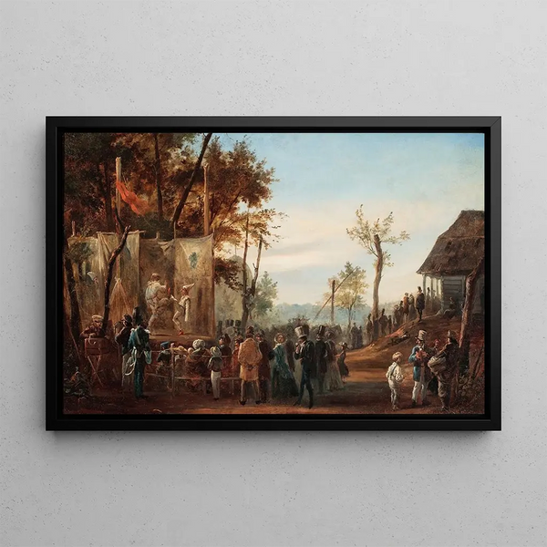 Circus at Saska Kępa - Franciszek Kostrzewski — framed artwork on a wall