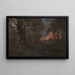 Fire in the Village - Franciszek Kostrzewski — framed artwork on a wall