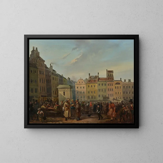 Place de la Vieille Ville - Franciszek Kostrzewski — framed artwork on a wall