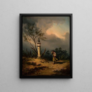 Storm - Franciszek Kostrzewski — framed artwork on a wall