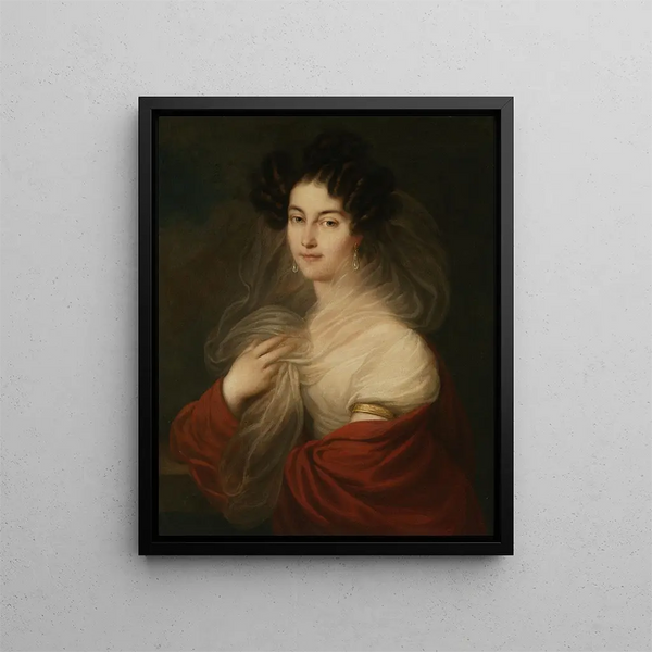 Portrait Painting of Celina Radziwiłł née Sulistrowska 1805-1836 - Franciszek Ksawery Lampi — framed artwork on a wall