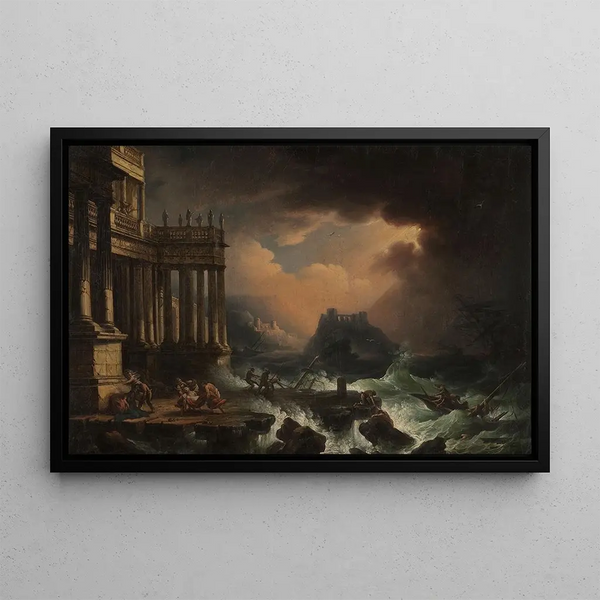 Rescue of the Shipwrecked - Franciszek Ksawery Lampi — framed artwork on a wall