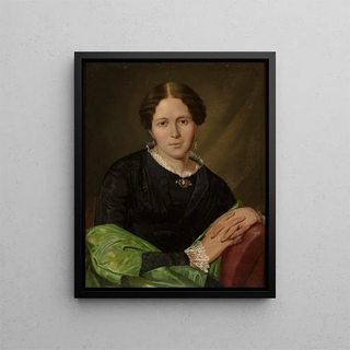 Portrait Painting of Maria Jzefowicz née Rychter - Franciszek Mielnicki — framed artwork on a wall