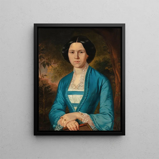 Portrait of a lady - Franciszek Mielnicki — framed artwork on a wall