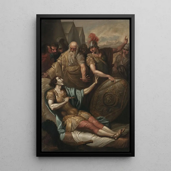 the Death of Epaminondas - Franciszek Smuglewicz — framed artwork on a wall