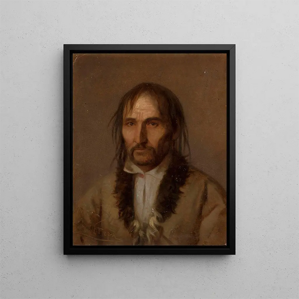 Head of a Highlander - Franciszek Tepa — framed artwork on a wall
