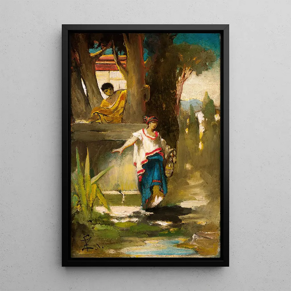 Femme romaine au puits - Franciszek Żmurko — framed artwork on a wall