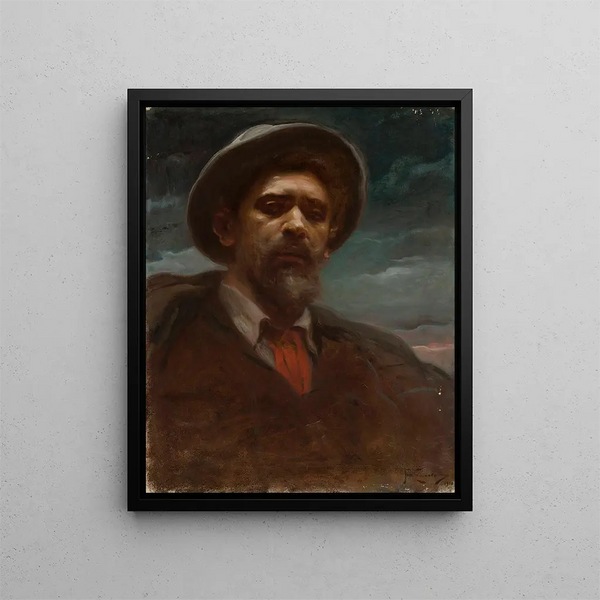 Self-portrait - Franciszek Żmurko — framed artwork on a wall