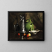 Still life with jugs and fruits - Franck Antoine Bail — framed artwork on a wall