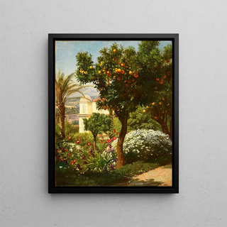 an orange tree in the Villa Frémy in Nice - François - Louis Français — framed artwork on a wall