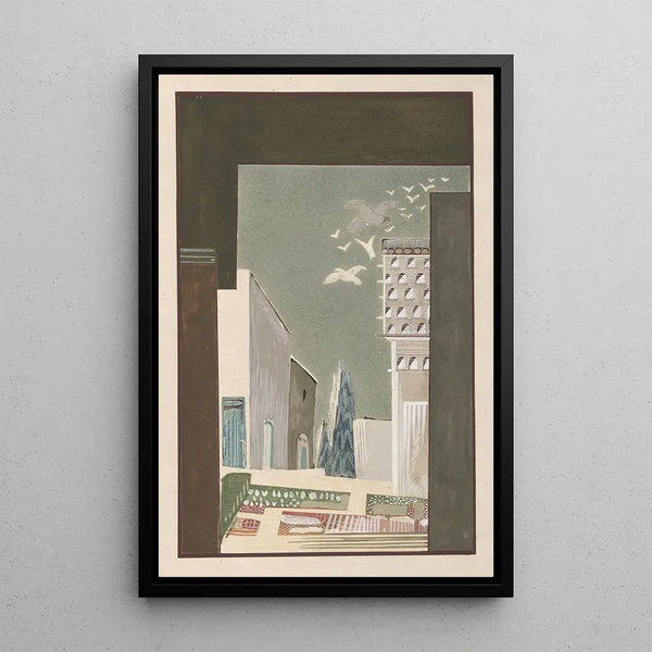 Charming story of the sweet love teenager Pl4 - François-Louis Schmied — framed artwork on a wall