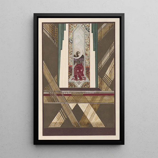 Charming story painting of the sweet love teenager Pl7 - François-Louis Schmied — framed artwork on a wall