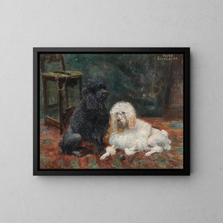 the Royal Poodles Jocko and Geraldine - François Richard de Montholon — framed artwork on a wall
