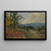 Landscape painting with giant corn in the foreground - Frank Buchser — framed artwork on a wall