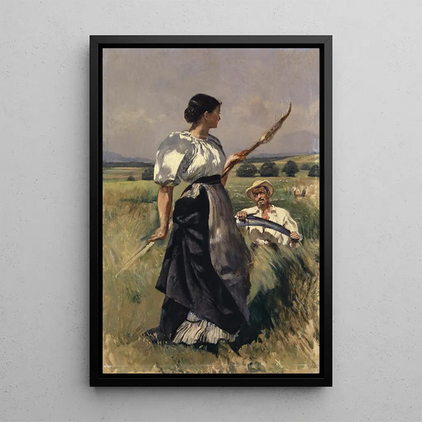Reaper and Harvester - Frank Buchser — framed artwork on a wall