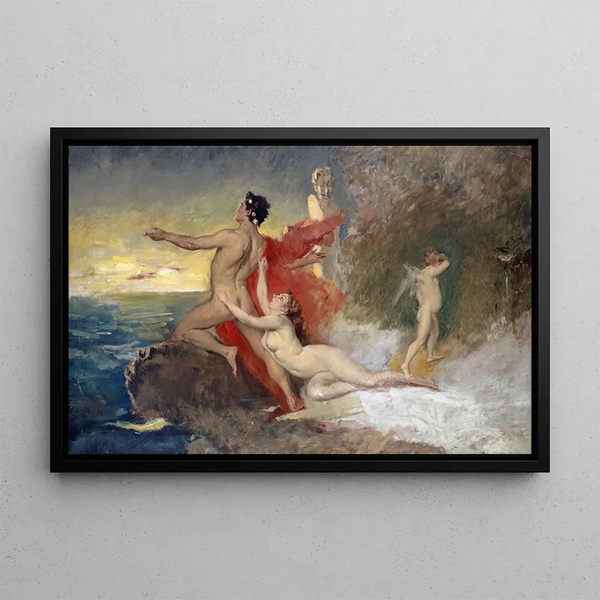 Ulysses and Calypso - Frank Buchser — framed artwork on a wall
