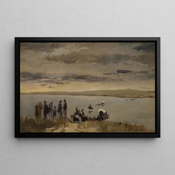 Passage à la rivière Platte - Frank Buchser — framed artwork on a wall