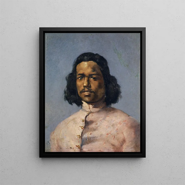 Portrait of a Mulatto - Frank Buchser — framed artwork on a wall