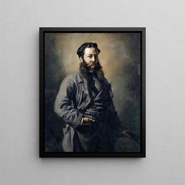 Portrait of an Unknown Englishman - Frank Buchser — framed artwork on a wall