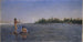 River landscape painting, Native Americans fishing - Frank Buchser — artwork view