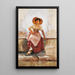 Young Girl of Florence - Frank Duveneck — framed artwork on a wall