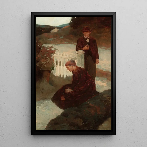 Femme Agenouillée - Frank Earle Schoonover — framed artwork on a wall