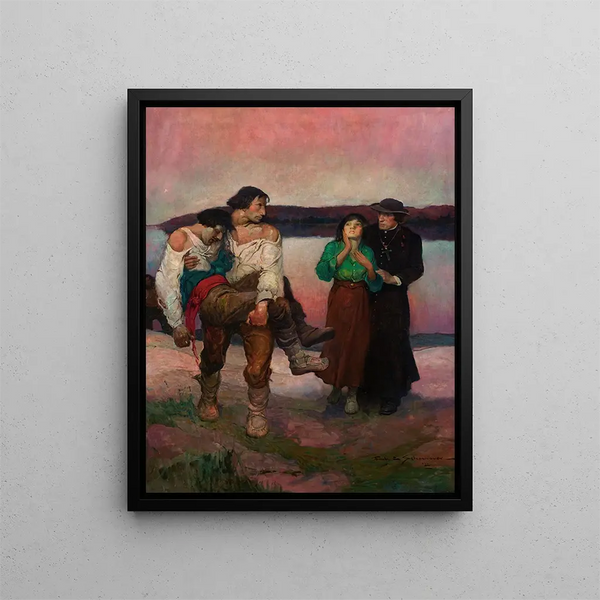 Amant blessé - Frank Earle Schoonover — framed artwork on a wall