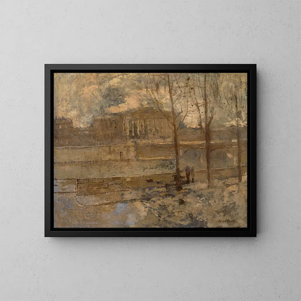 Chambre des députés dans la brume - Frank Edwin Scott — framed artwork on a wall