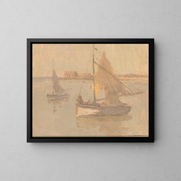Bateaux de pêche à Honfleur n° 1 - Frank Edwin Scott — framed artwork on a wall