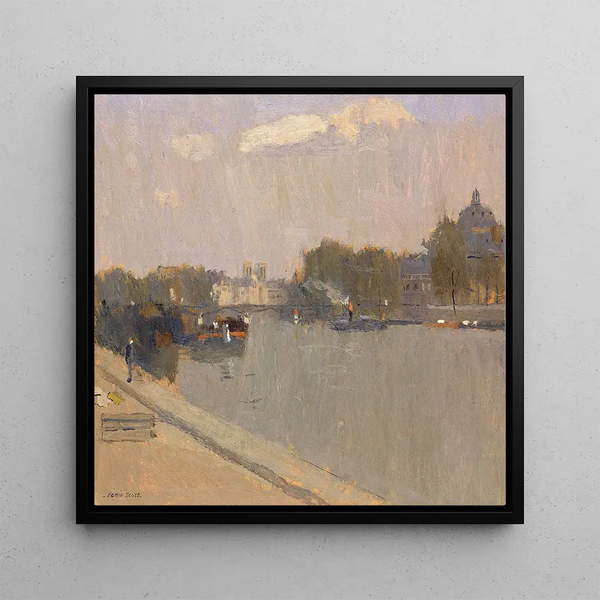 La Seine à Paris L'Institut - Frank Edwin Scott — framed artwork on a wall
