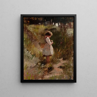 Frank Hector Tompkins - Child Picking Flowers.webp