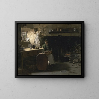 peeling potatoes - Frank Holl — framed artwork on a wall