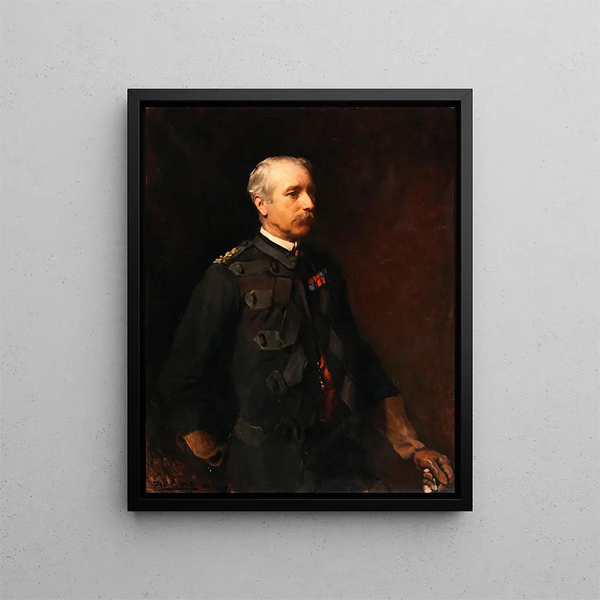 Portrait painting of Garnet Joseph Wolseley, 1st Viscount Wolseley, 1833-1913, Commander-in-Chief of the British Army - Frank Holl — framed artwork on a wall