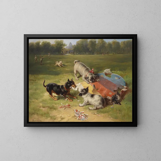 A toy found - Frank Paton — framed artwork on a wall